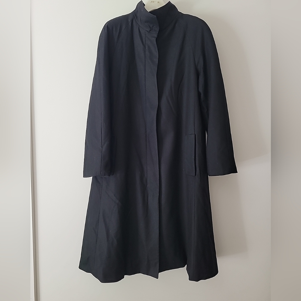 Piazza Sempione Black Trench Coat Elegant Outerwear IT Size 44 - No Belt